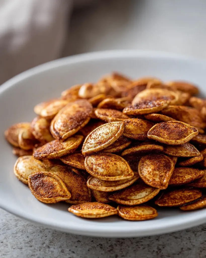 Cinnamon Sugar Baked Pumpkin Seeds