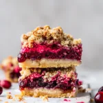 ''Easy Cranberry Cheesecake Bars with Crumble Topping