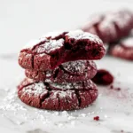Fudgy Red Velvet Crinkle Cookies