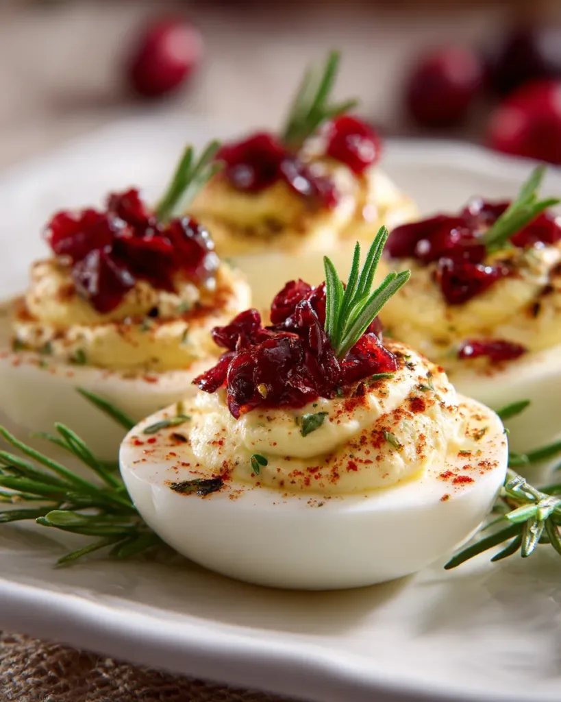 Harvest Cranberry Deviled Eggs