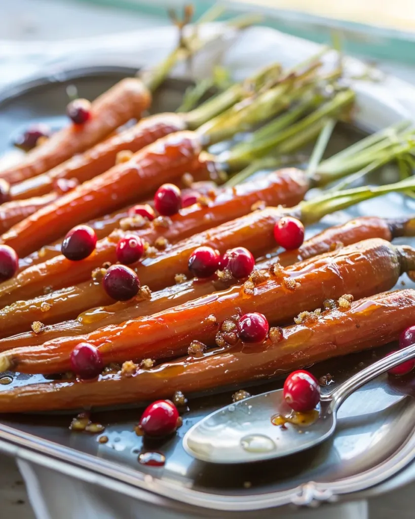 Maple roasted carrots with cranberries