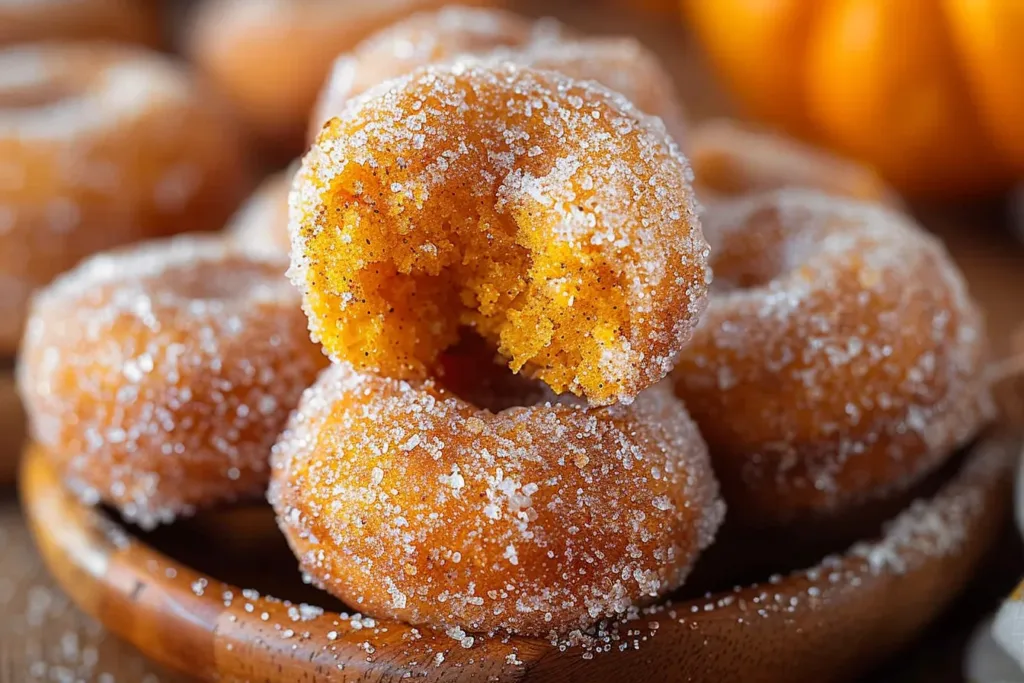 BAKED CINNAMON SUGAR PUMPKIN DONUT HOLES RECIPE