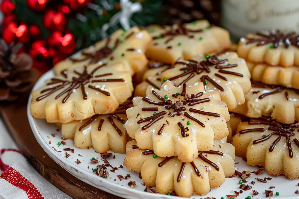 Easy Christmas Holiday Butter Cookies Recipe dipped
