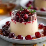 Eggnog Panna Cotta With Spiked Cranberry Sauce
