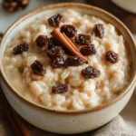 Eggnog Rice Pudding with Raisins
