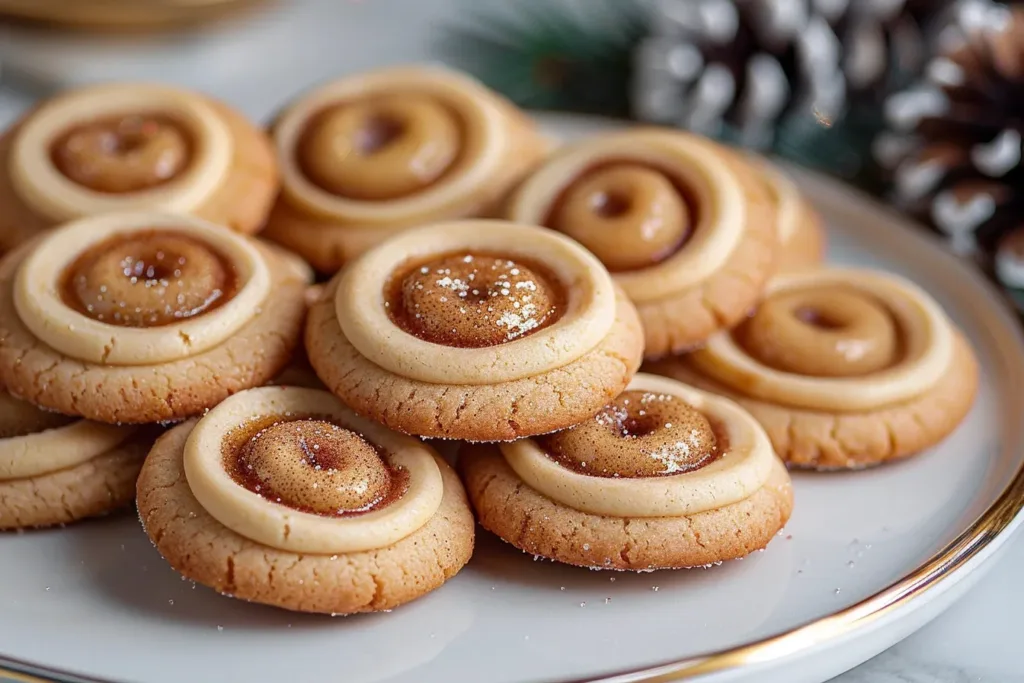 Eggnog Snickerdoodle Thumbprint Cookies