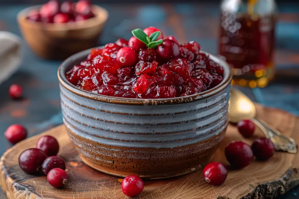 Honey Bourbon Cranberry Sauce