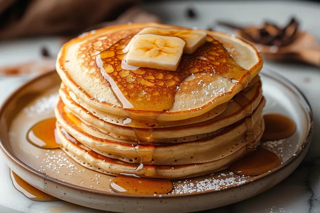 Pancakes with Homemade Vanilla Syrup