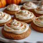 Pumpkin Sugar Cookies with Cream Cheese Frosting