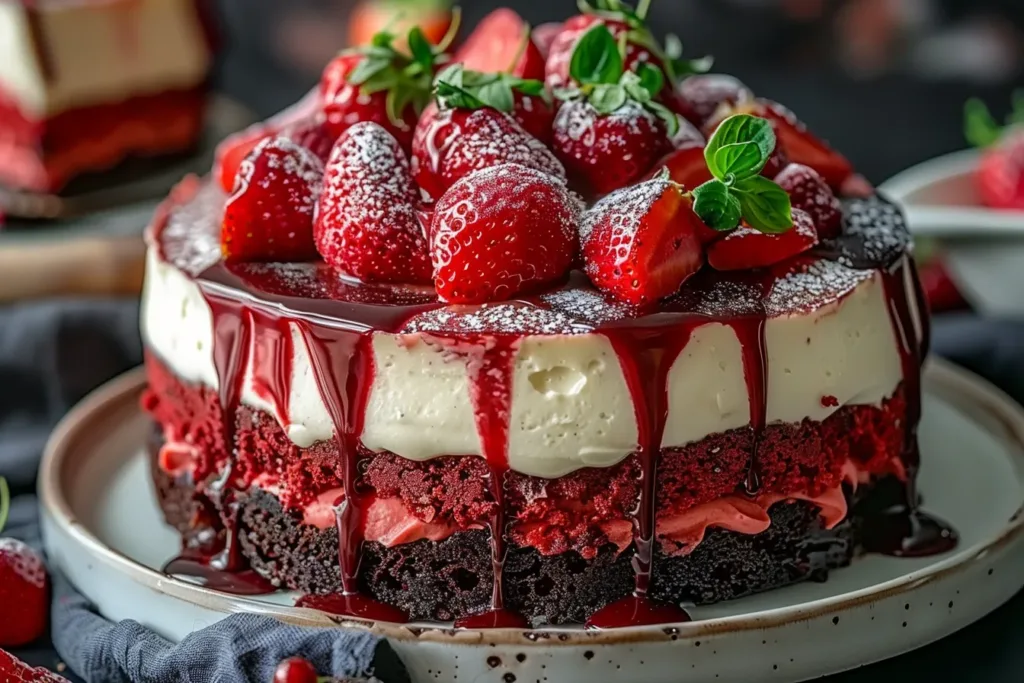 Red Velvet Strawberry Cheesecake
