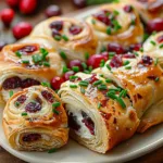 Savory Christmas Cranberry Roll Ups