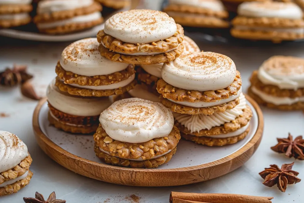 Spiced Eggnog Oatmeal Cream Pies