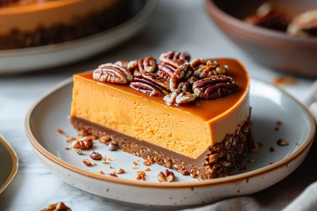 Sweet Potato Cheesecake with Pecan Praline Topping