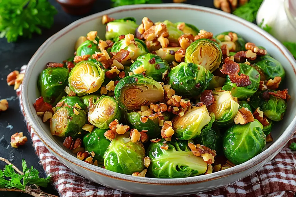 Brussels Sprouts with Walnuts and Pancetta