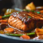 Caribbean Brown Stew Salmon