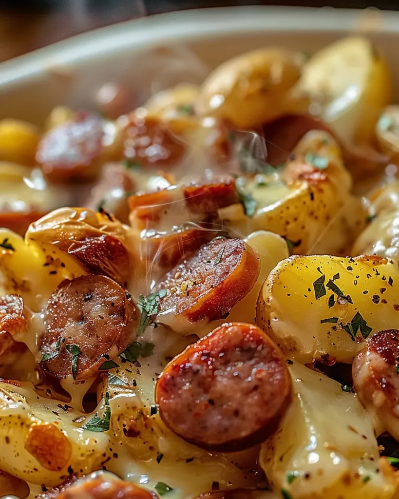 Cheesy Ranch Potatoes and Smoked Sausage