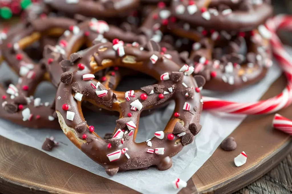 Chocolate Peppermint Pretzels