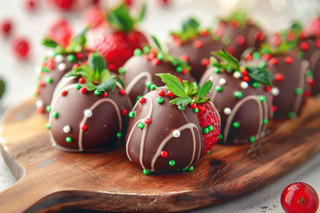 CHRISTMAS LIGHTS CHOCOLATE COVERED STRAWBERRIES