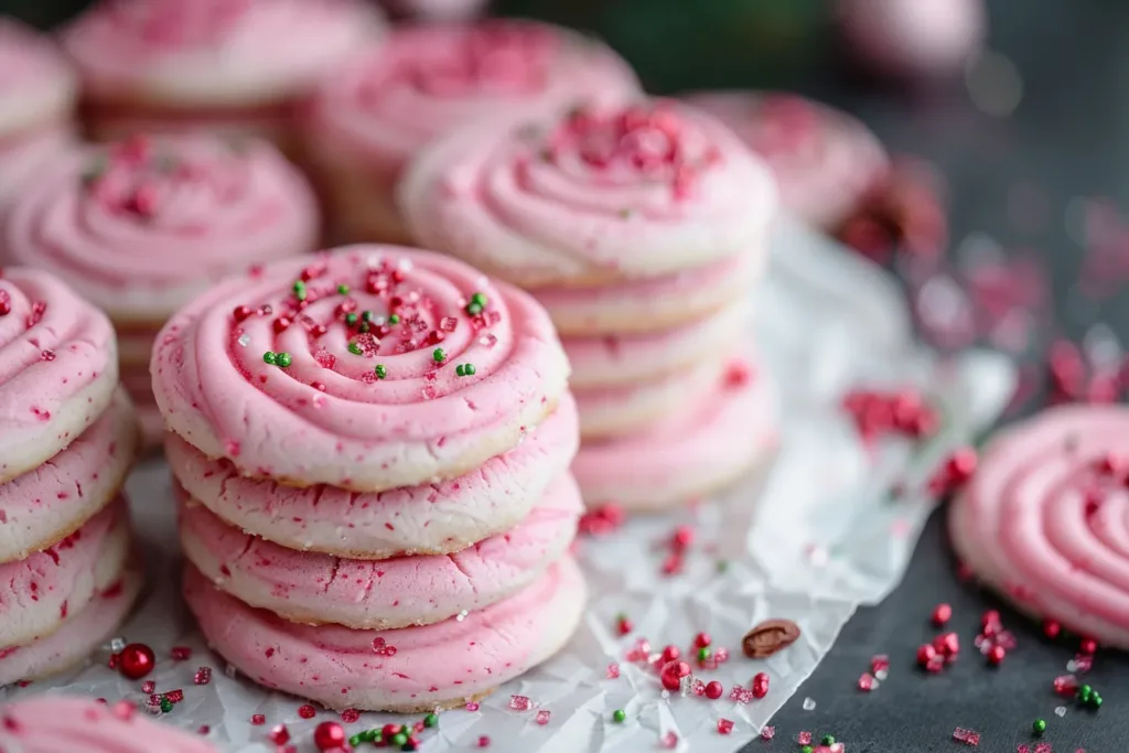 Christmas Pink Velvet Cookies