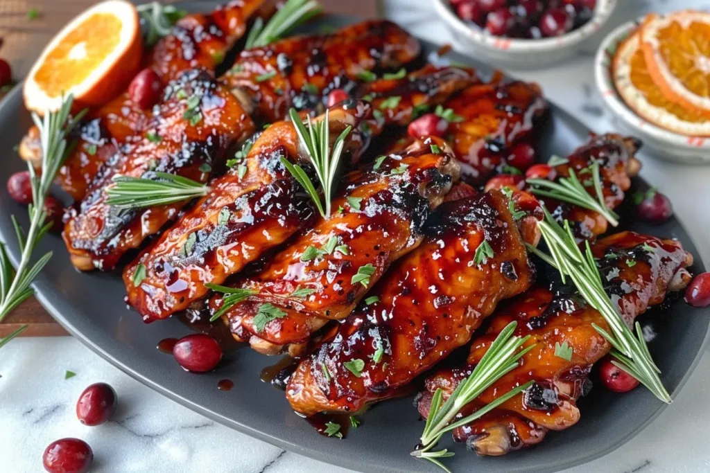 Cranberry Glazed Turkey Wings