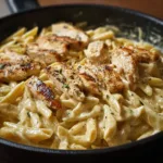 Creamy White Cheddar Garlic Cajun Chicken Pasta