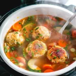 CROCKPOT CHICKEN MEATBALL & VEGGIE SOUP