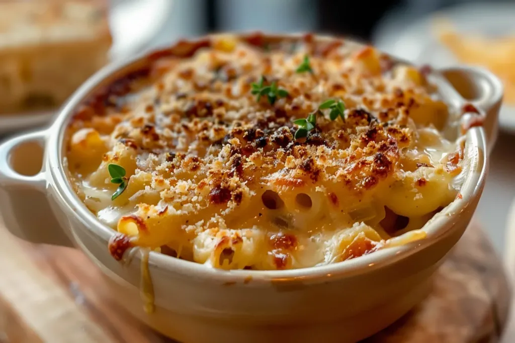 French Onion Soup Mac &amp; Cheese Comfort Bowl