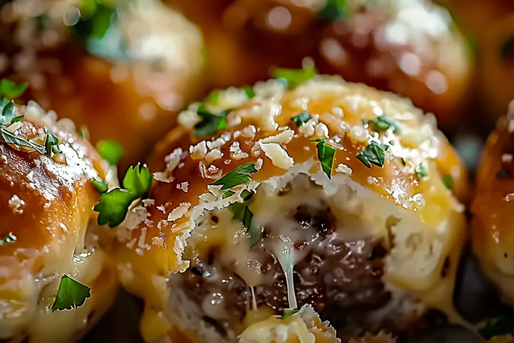 Garlic Parmesan Cheeseburger Bombs