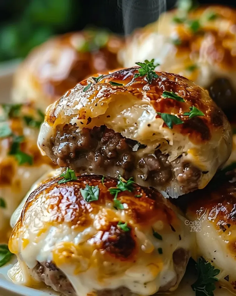 Garlic Parmesan Cheeseburger Bombs