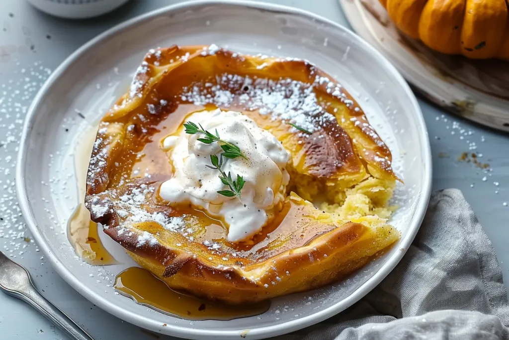 Pumpkin Dutch Baby with Maple Mascarpone