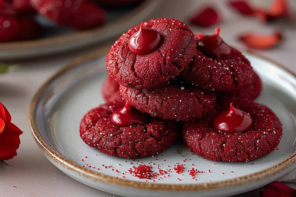 Red Velvet Blossoms Cookies