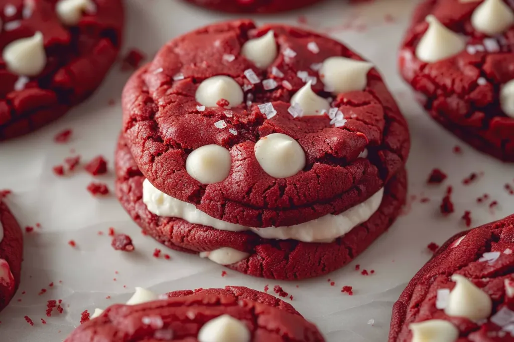 Red Velvet Cookies Made with Cake Mix