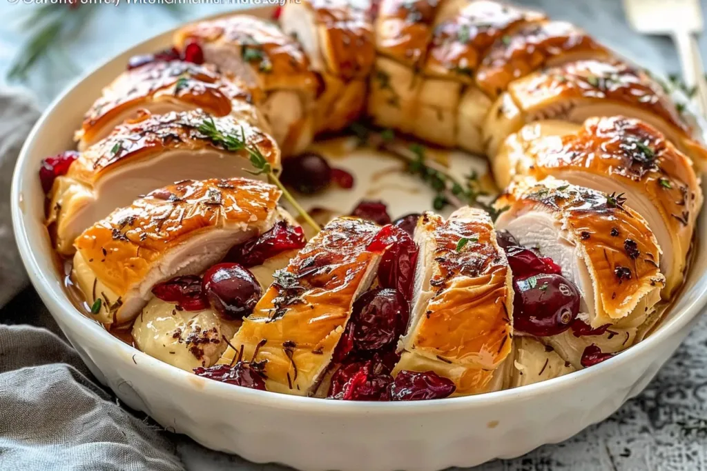 Savory turkey and cranberry crescent ring