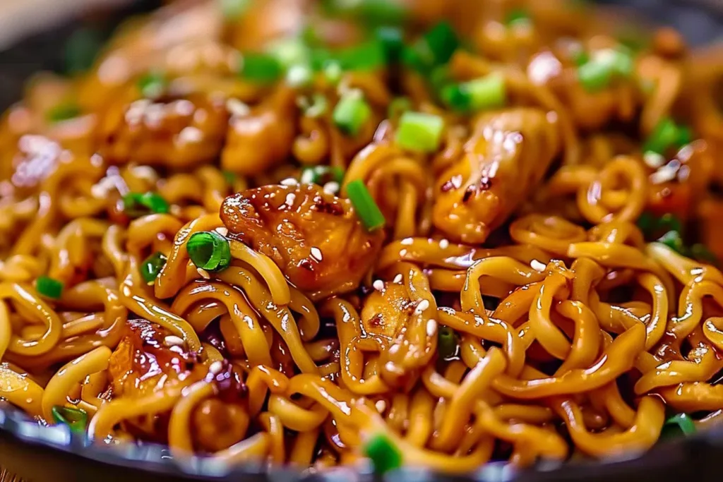 Sticky Garlic Chicken Noodles