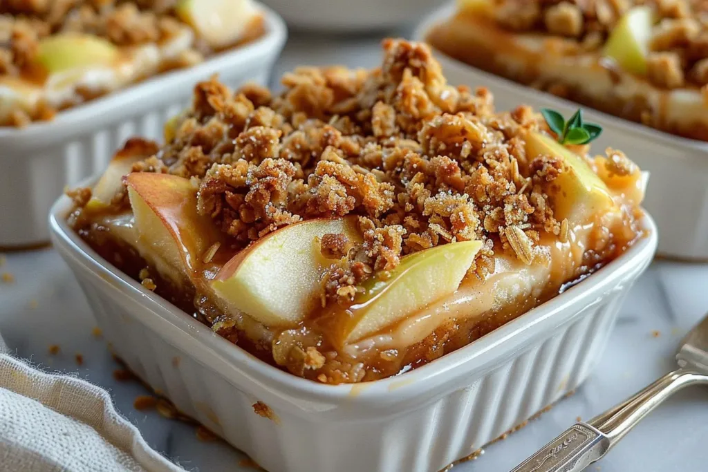 Sweet Apple Crisp Cheesecake Squares