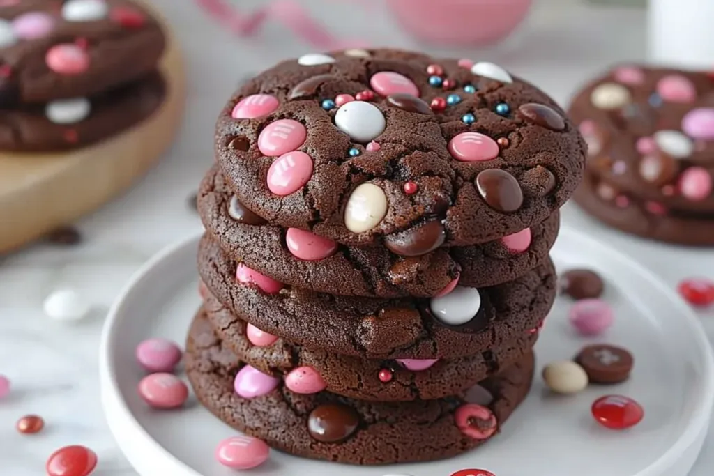 Valentine's Chocolate M&amp;M Cookies