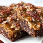 Caramel Pecan Brownies (No-Bake, Vegan)