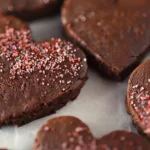 Chocolate Shortbread Heart Cookies