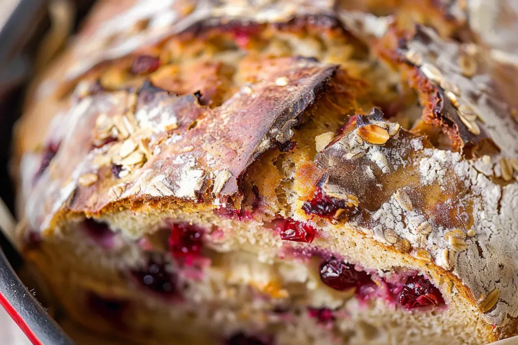 Cranberry Walnut Bread (No-Knead)