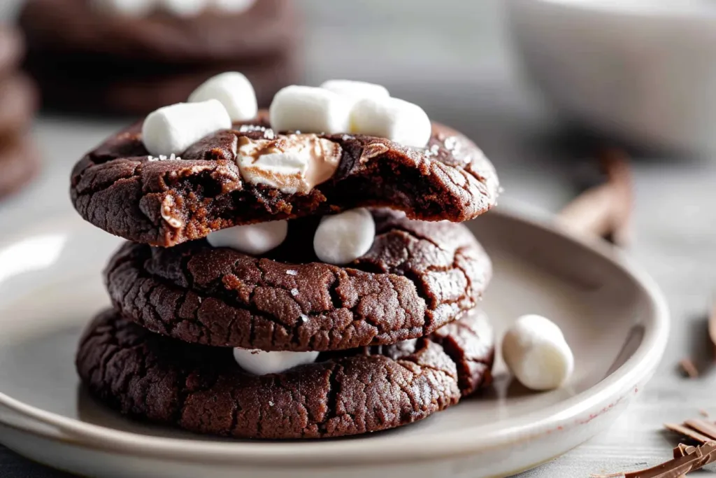 Hot Cocoa Cookies with Marshmallows (Gluten Free, Grain Free)