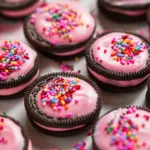 Oreo Valentines with Pink Candy Wafers