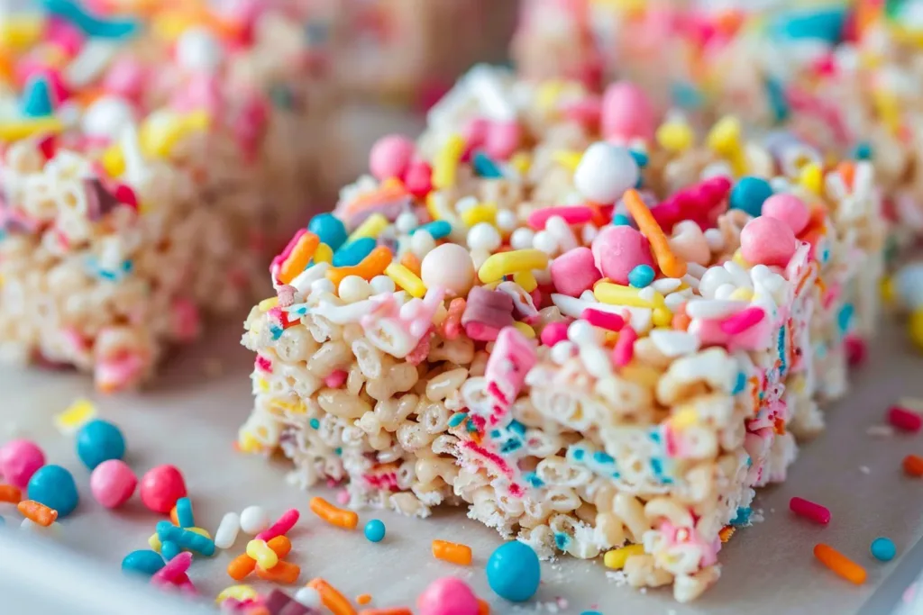 Circus Animal Cookie Rice Krispie Treats