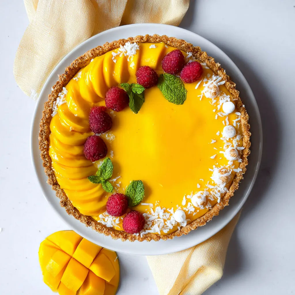 MANGO CURD TART WITH A COCONUT CRUST