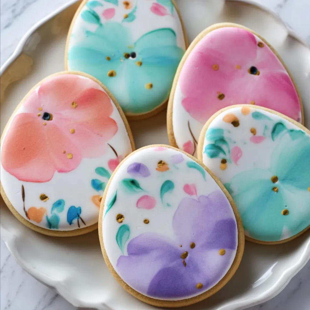 Painted Fondant Egg Cookies