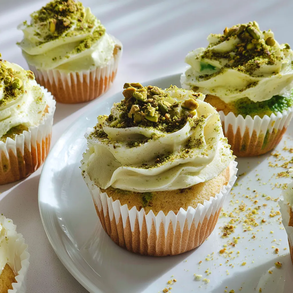 St. Patrick's Day Cupcakes with White Chocolate and Pistachios