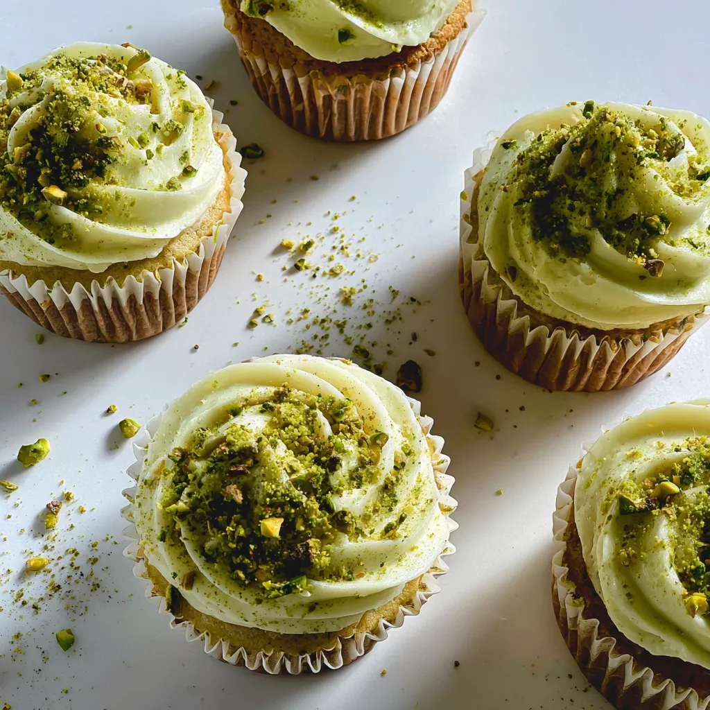St. Patrick's Day Cupcakes with White Chocolate and Pistachios