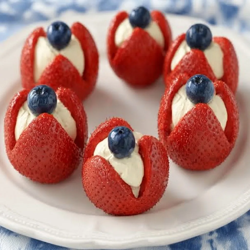 Cheesecake Stuffed Strawberries - step by step