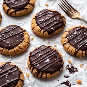 Flourless Chocolate Dipped Salted Peanut Butter Cookies - featured image