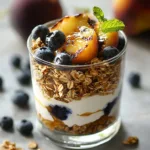 Grilled Peach and Blueberry Yoghurt Parfaits - featured image