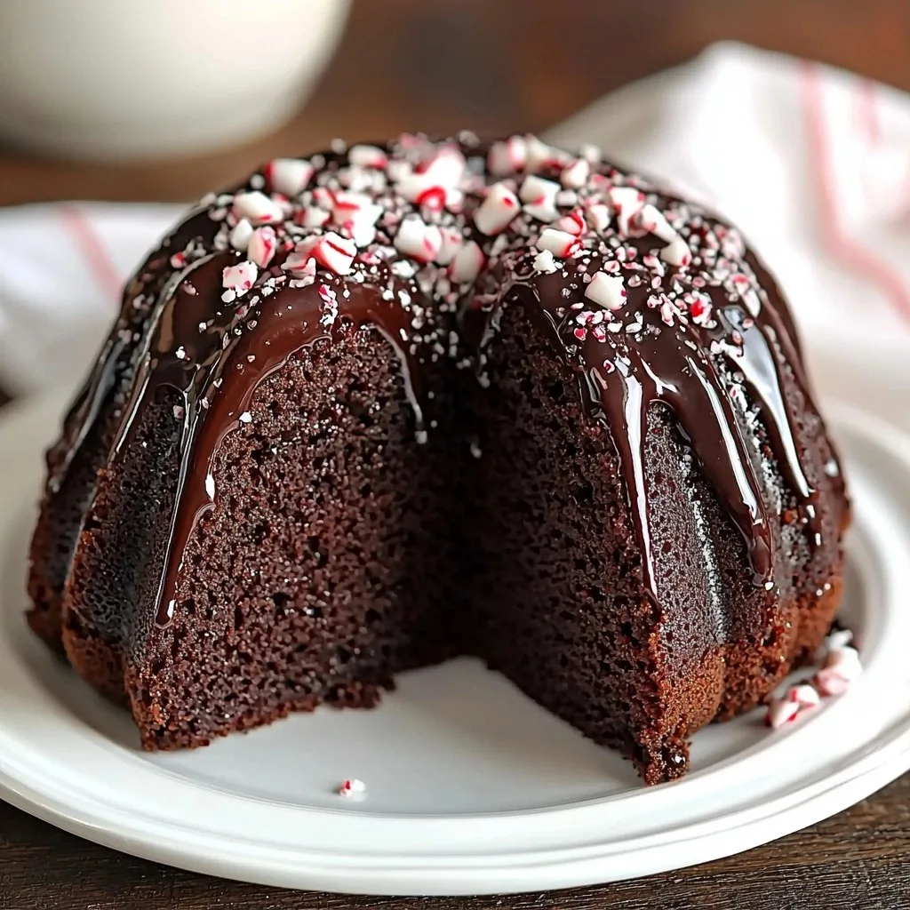 Chocolate Peppermint Bundt Cake - step by step